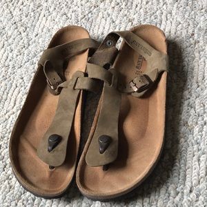 Birkenstock style tan sandals